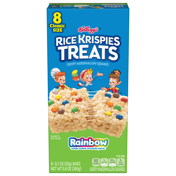 Kellogg's Rice Krispies Treats Marshmallow Squares Rainbow - 8 ct