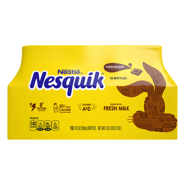 Nestle Nesquik Low Fat Chocolate Milk Shelf Stable- 12 pk