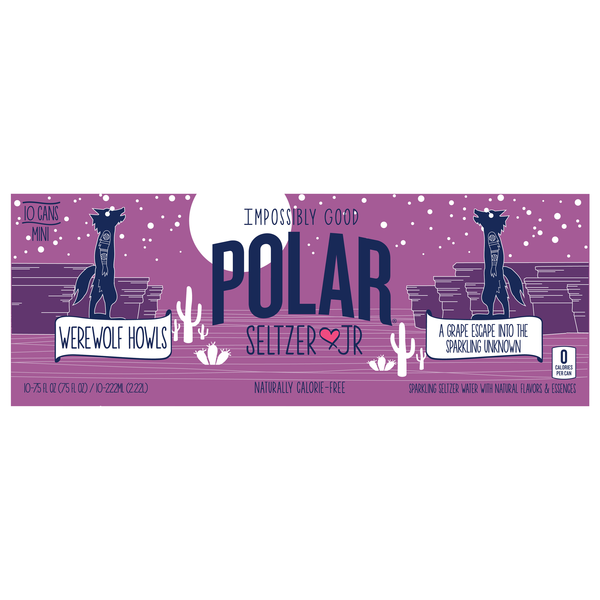 Polar Werewolf Howls Grape Seltzer Water Jr - 10 pk