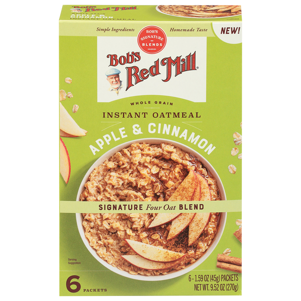 Bob's Red Mill Whole Grain Apple & Cinnamon Instant Oatmeal - 6 ct