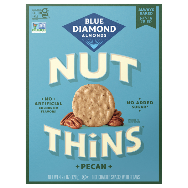 Blue Diamond Pecan Nut-Thins Gluten Free Rice Crackers