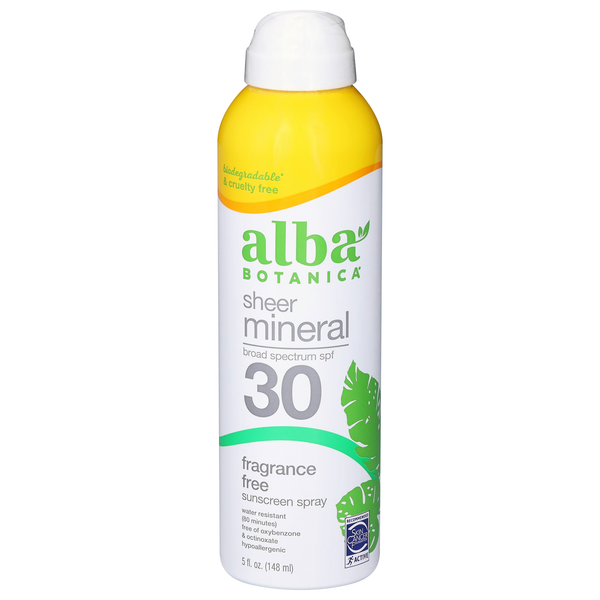 Alba Botanica Fragrance Free Sensitive Mineral Sunscreen SPF 30