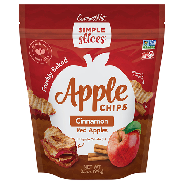 GourmetNut Simple Slices Dried Fruit Cinnamon Red Apples Chips