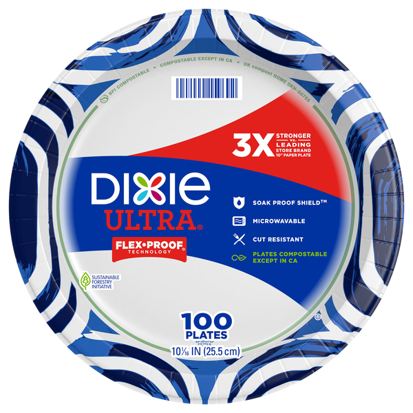 Dixie Ultra Flex-Proof Paper Plates 10 1/16 Inch
