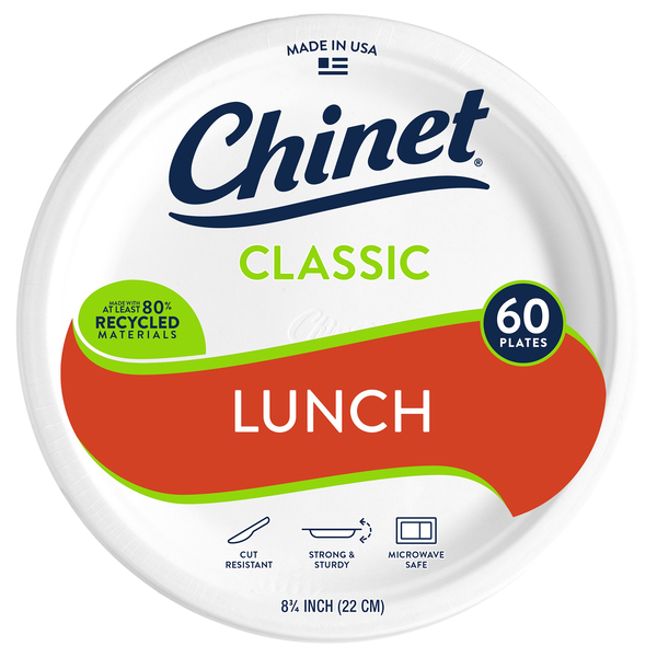 Chinet Classic Lunch Plates 8 3/4 Inch