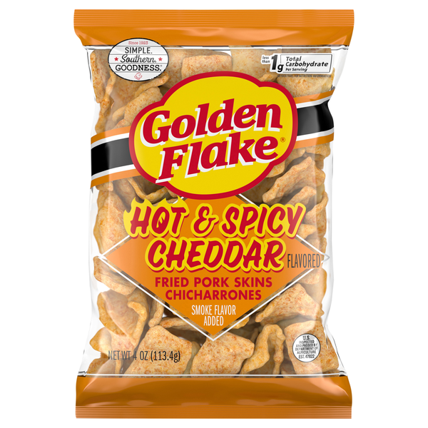 Golden Flake Hot & Spicy Cheddar Pork Skins