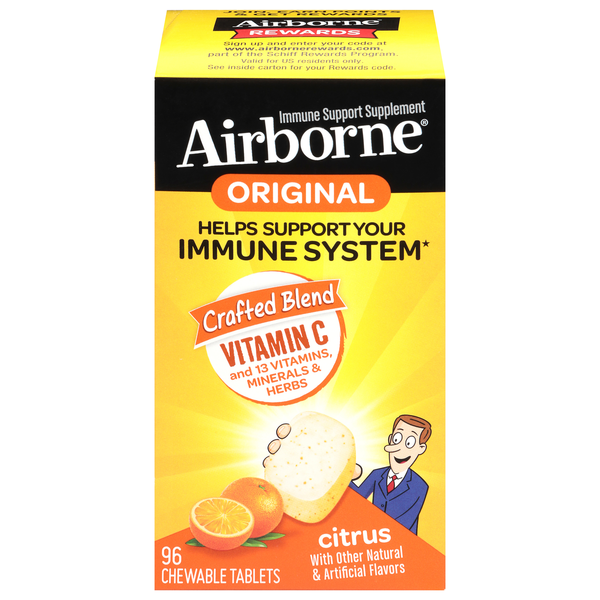 Airborne Original Citrus Immune Support Chewable Tablets