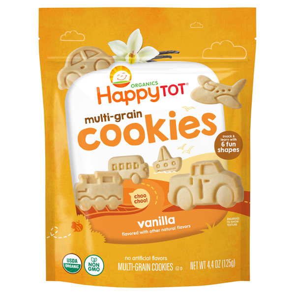 Happy Tot Organic Vanilla Multi-Grain Cookies Toddler Snack