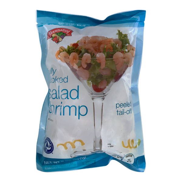 Hannaford Farm Raised Fully Cooked Tail-Off Peeled Salad Shrimp Frozen