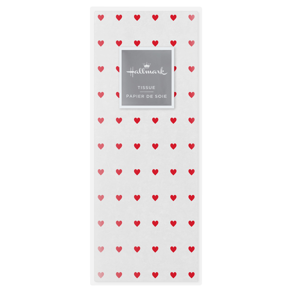 Hallmark Valentine's Day Tissue Paper Red Hearts on White