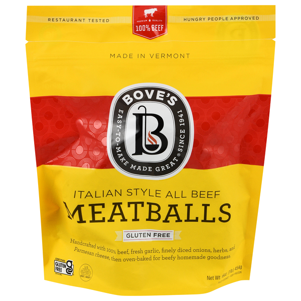 Bove's Gluten Free Italian Style All Beef Meatballs Frozen