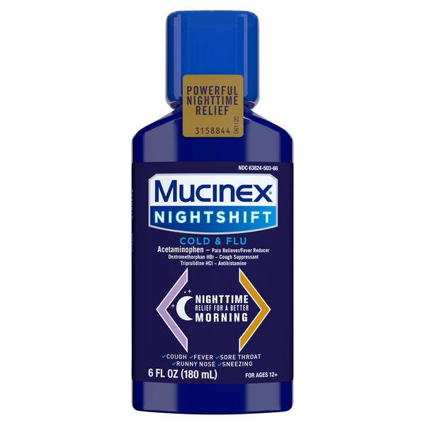 Mucinex Nightshift Cold & Flu Nighttime Relief Liquid