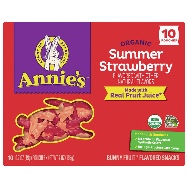 Save on Annie's Bunny Fruit Snacks Summer Strawberry 10 ct Order Online Delivery Giant
