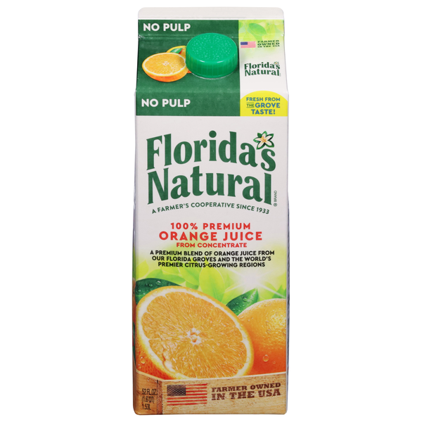 Florida's Natural 100% Premium Orange Juice No Pulp