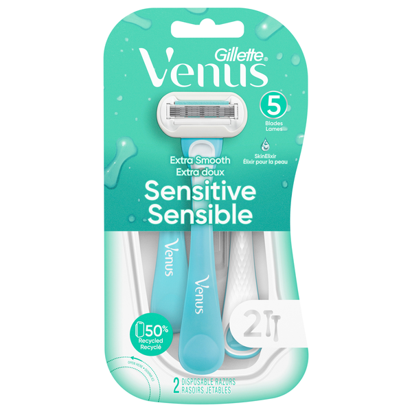 Gillette Venus Extra Smooth Razors Sensitive Skin 5 Blade Disposable