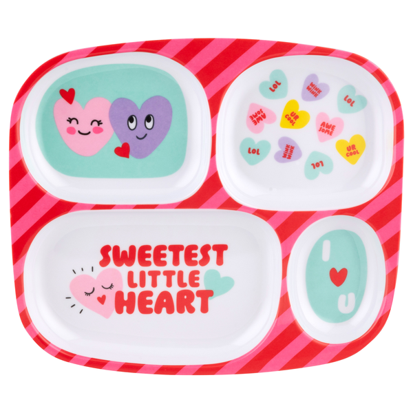 Smart Living Valentine's Day Divided Plate Sweetest Little Heart