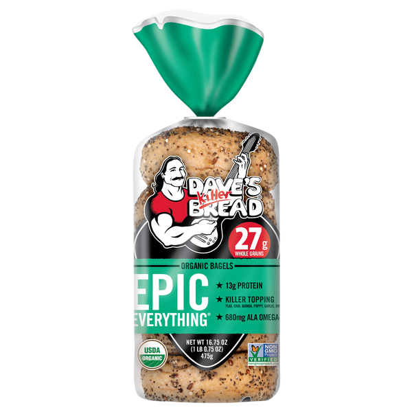 Dave's Killer Bread Organic Epic Everything Whole Grain Bagels - 5 ct