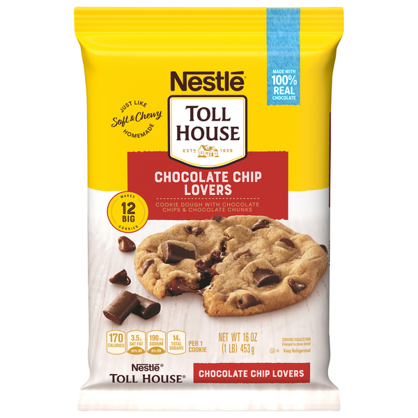 Nestle Toll House Chocolate Chip Lovers Cookie Dough - 12 ct