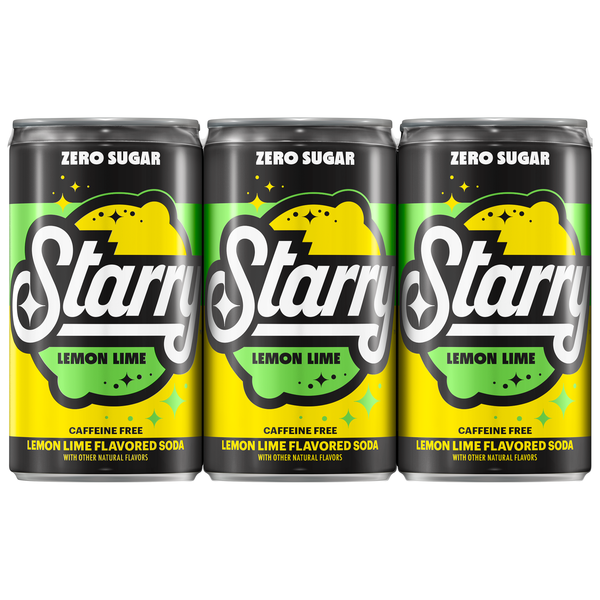 Starry Lemon Lime Soda Caffeine Free Mini Zero Sugar - 6 pk