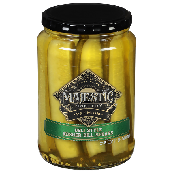 Save on Mt. Olive Majestic Picklery Pickles Kosher Dill Spears Deli