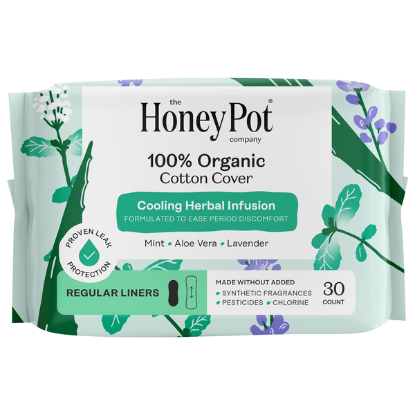 The Honey Pot Organic Mint Lavender & Aloe Regular Daily Pantiliners