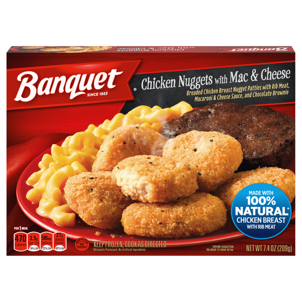 Banquet Chicken Nuggets with Mac & Cheese Frozen Meal