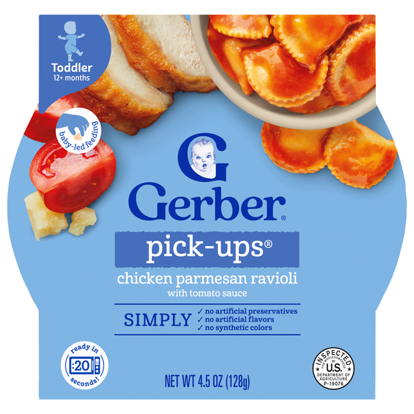Gerber Mealtime Toddler Pick-Ups Chicken & Parmesan Cheese Ravioli