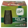 Ball Flute Mason Jars with Lids & Bands 16 oz