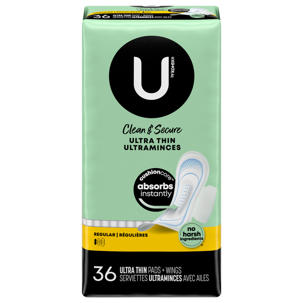 U by Kotex Security Regular Ultra Thin Pads with Wings