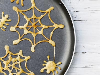 Halloween Cobweb Pancakes