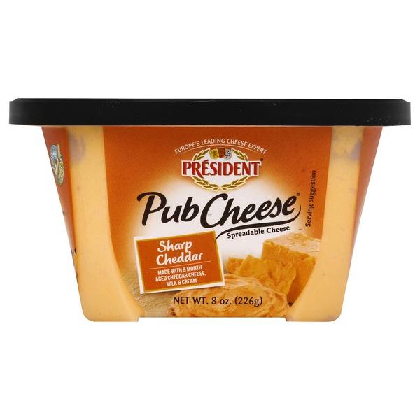 President Sharp Cheddar Spreadable Pub Cheese