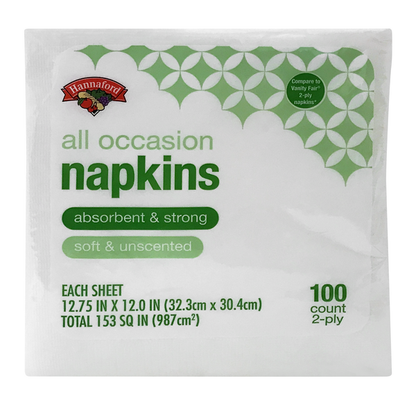 Hannaford All Occasion Napkins 2-Ply