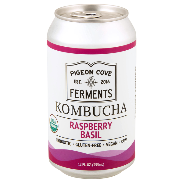 Pigeon Cove Ferments Organic Raspberry Basil Kombucha