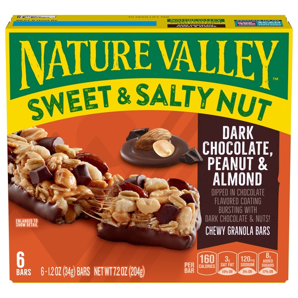 Nature Valley Sweet & Salty Nut Granola Bars Dark Cho/Peanut/Almond - 6 ct