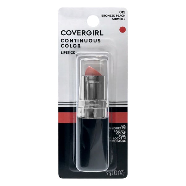 CoverGirl Continuous Color Lipstick Bronzed Peach Shimmer 015