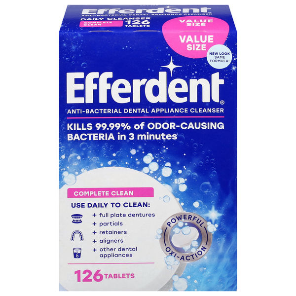 Efferdent Complete Clean Anti-Bacterial Denture Cleanser Tablets