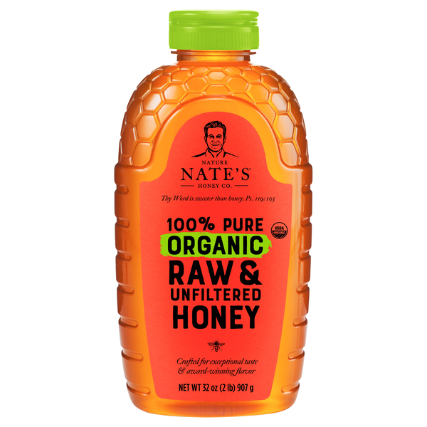 Nature Nate's Organic 100% Pure Raw & Unfiltered Honey