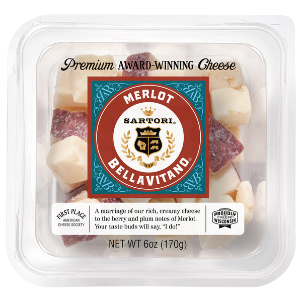 Sartori Cubed Merlot BellaVitano Cheese
