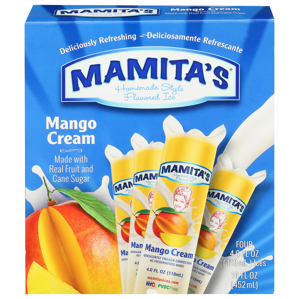 Mamita's Homemade Style Mango Cream Flavored Ice - 4 ct