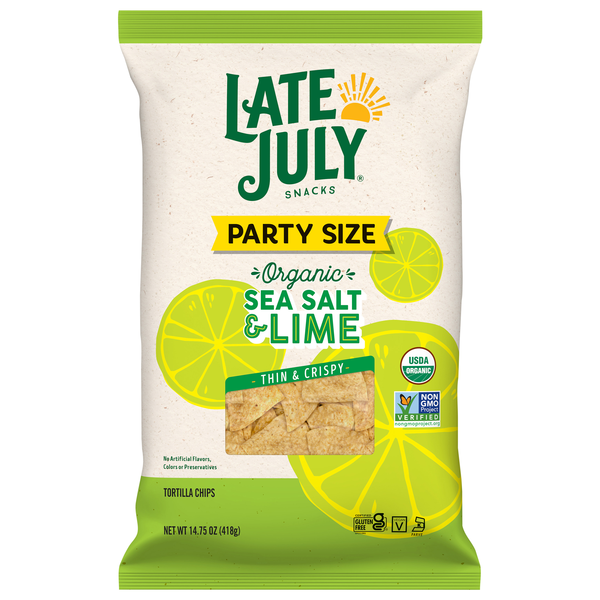 Late July Organic Gluten Free Sea Salt & Lime Tortilla Chips Party Size