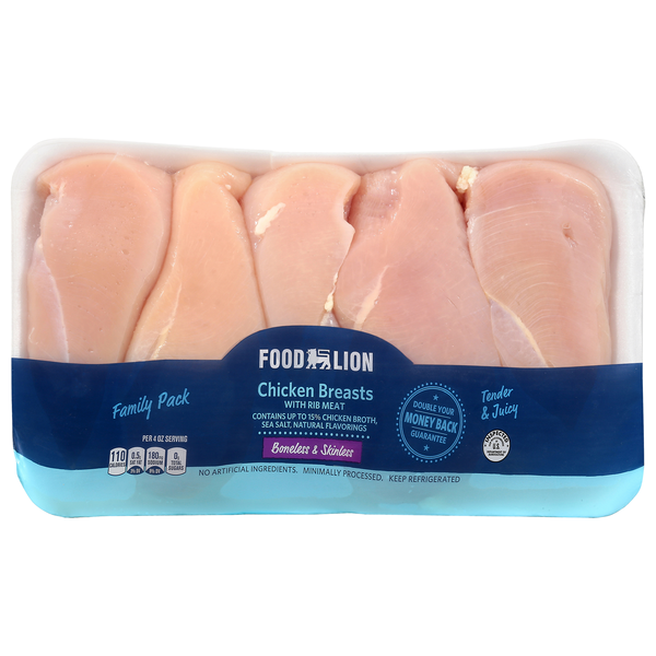Food Lion Boneless Skinless Chicken Breasts Family Pack Fresh