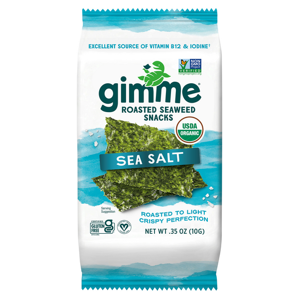 gimMe Roasted Seaweed Snacks Sea Salt Organic