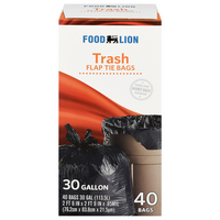 Food Lion Trash Bags with Tie Flaps 30 Gallon