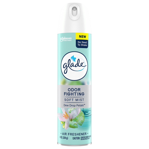 Glade Odor Fighting Soft Mist Dew Drop Petals Air Freshener Spray