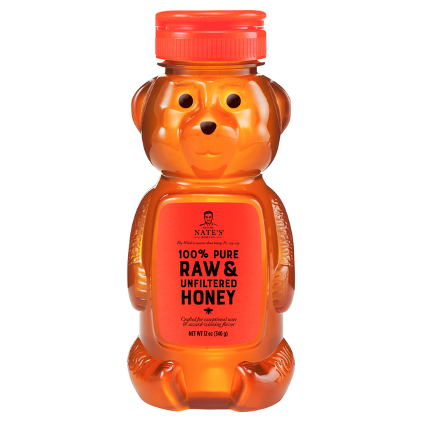 Nature Nate's 100% Pure Raw & Unfiltered Honey Bear