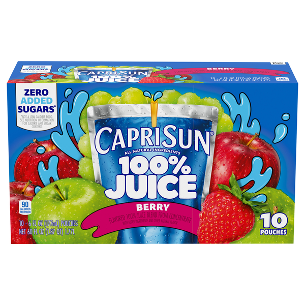 Capri Sun 100% Berry Juice Blend Drink Pouches - 10 pk