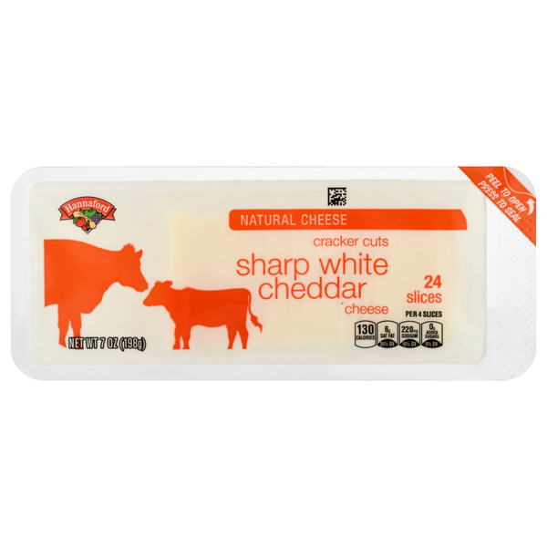 Hannaford Cracker Cuts Sharp White Cheddar Cheese Slices - 24 ct