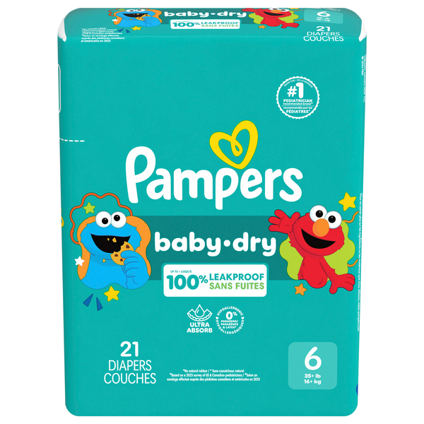 Pampers Baby Dry Size 6 Baby Diapers 35+ lb