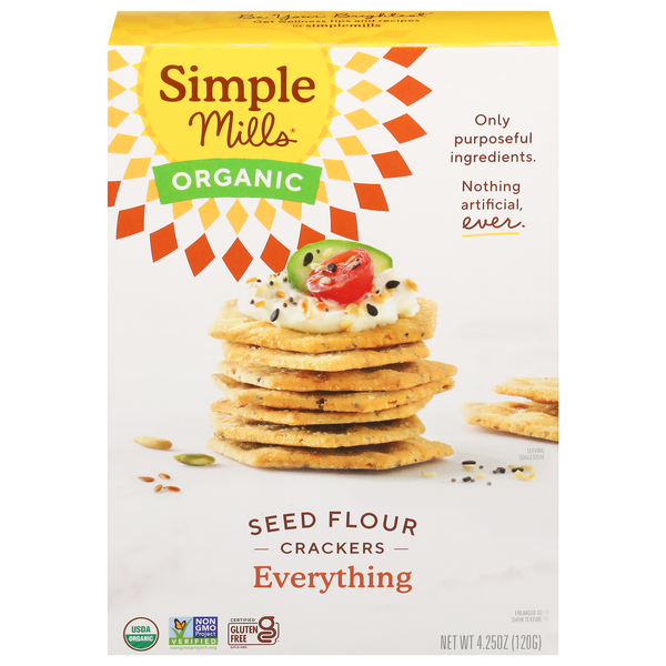 Simple Mills Organic Gluten Free Everything Seed Flour Crackers