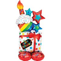 AirLoonz Stacked Birthday Decorative Air-Filled Balloon